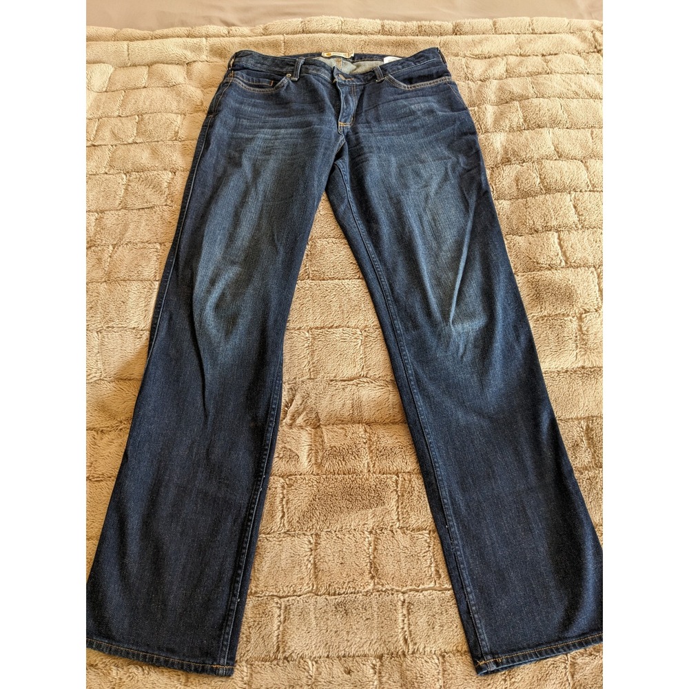 Carhartt Blaine Original Fit Straight Leg Jeans Dark Wash Blue Denim 12 Tall